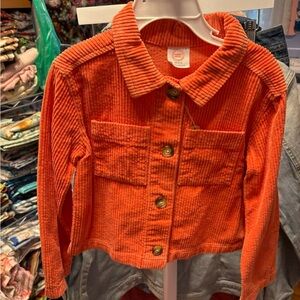 Wonder Nation Vibrant Orange Corduroy Jean Jacket